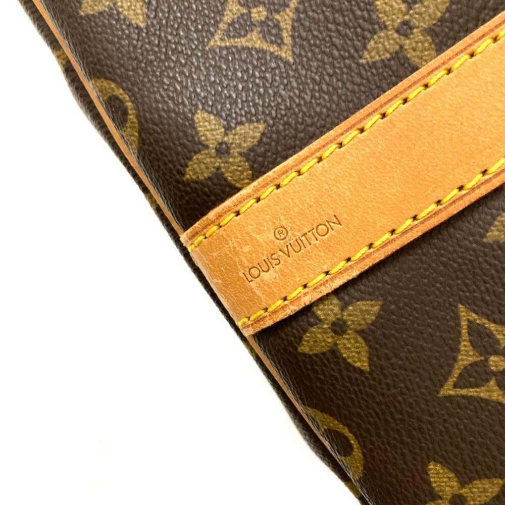 LOUIS VUITTON Authentic Brown Monogram Leather Keepall 60 Boston Bag - Picture 6 of 9